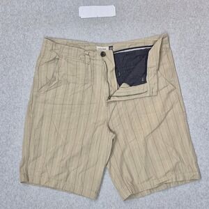 VINTAGE Anchorblue Men Shorts W 40 Beige‎ Striped Bermuda Grunge Skater Y2K